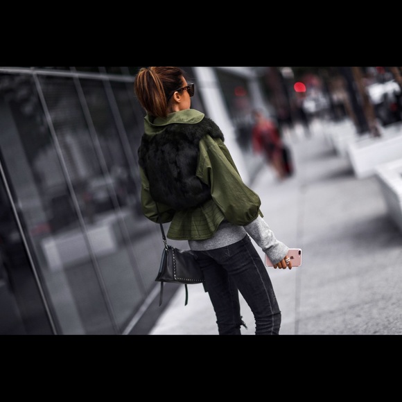 Marissa Webb fur / canvas jacket. - Picture 4 of 9